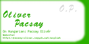 oliver pacsay business card