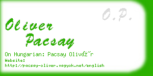 oliver pacsay business card